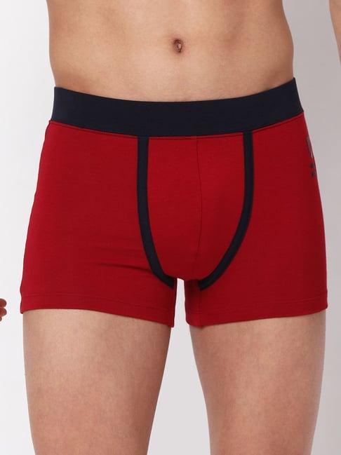 underjeans by spykar maroon regular fit trunks