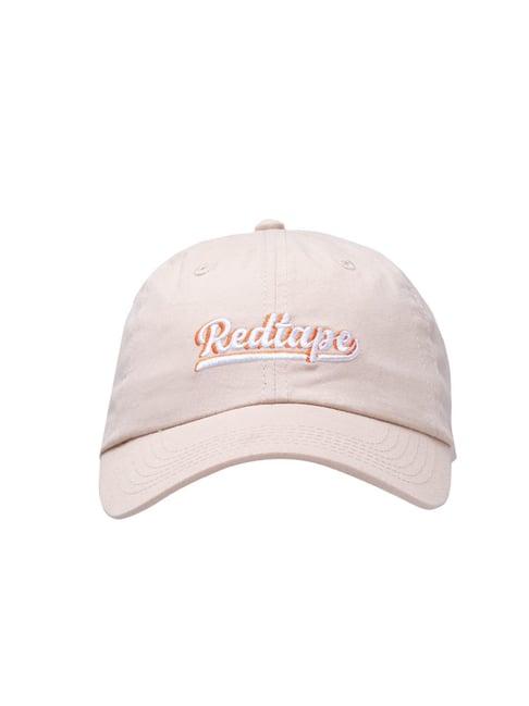 red tape beige baseball cap