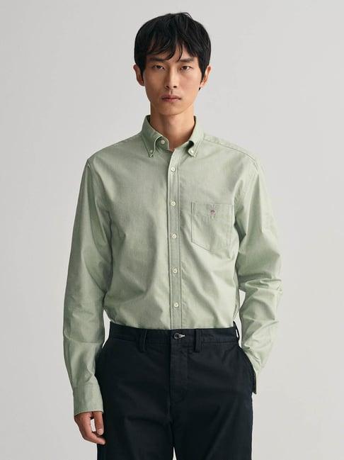 gant sage green cotton regular fit shirt