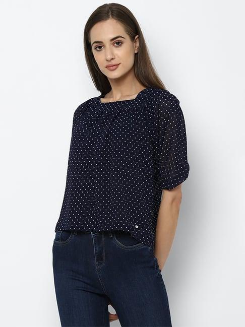 allen solly navy printed top