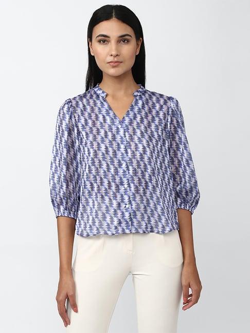 van heusen blue printed top