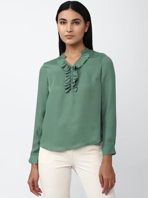 van heusen green regular fit top