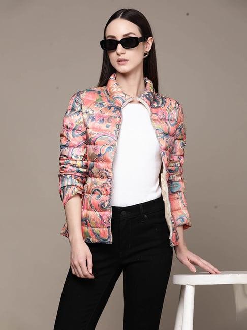 label ritu kumar multicolor printed puffer jacket