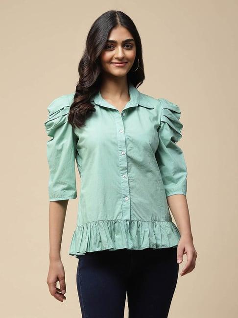 aarke ritu kumar turquoise shirt