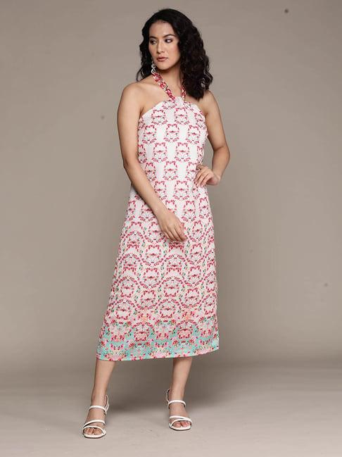 aarke ritu kumar ecru printed maxi dress