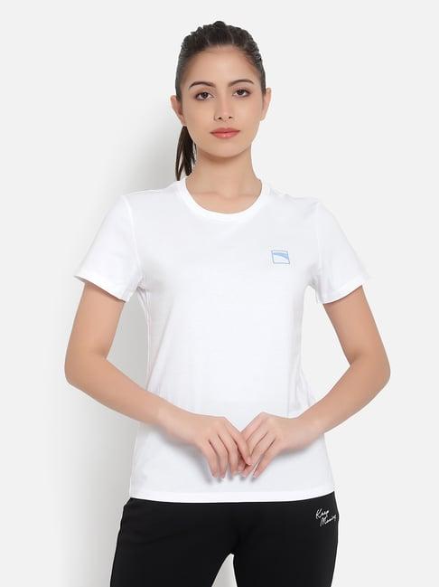 anta white cotton sports t-shirt