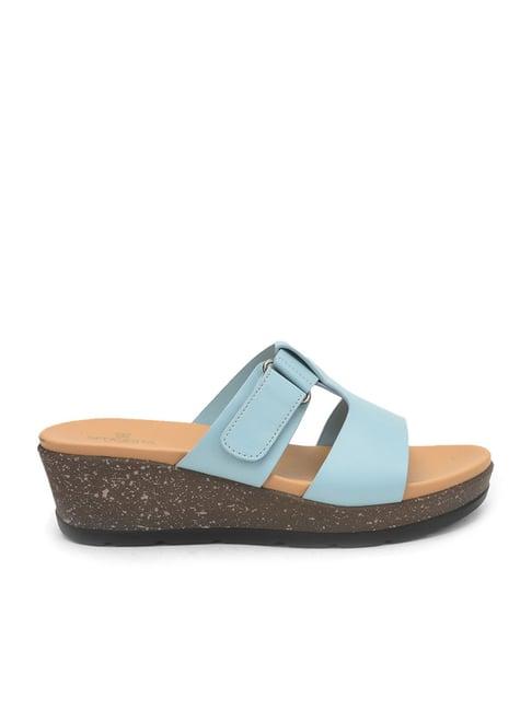 senorita by liberty women's blue casual wedges