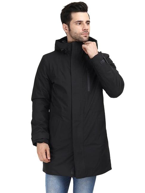 geox black regular fit hooded jacket