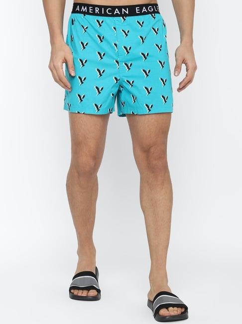 american eagle blue cotton regular fit printed boxers