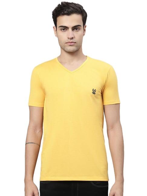 vimal jonney yellow regular fit t-shirt