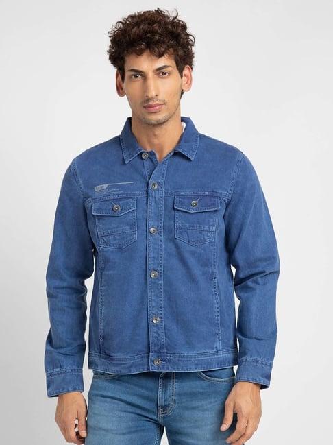 spykar blue slim fit denim jacket