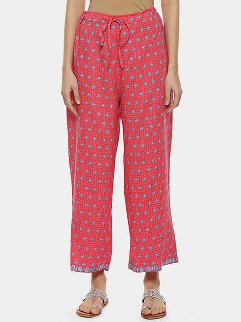 biba coral floral print palazzos