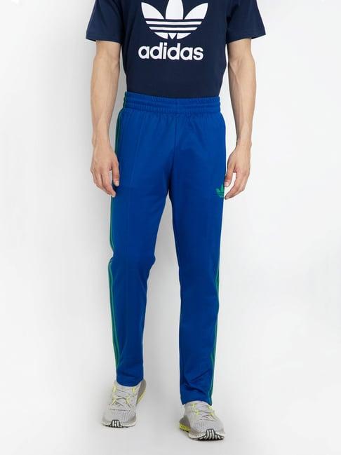 adidas originals blue slim fit trackpants