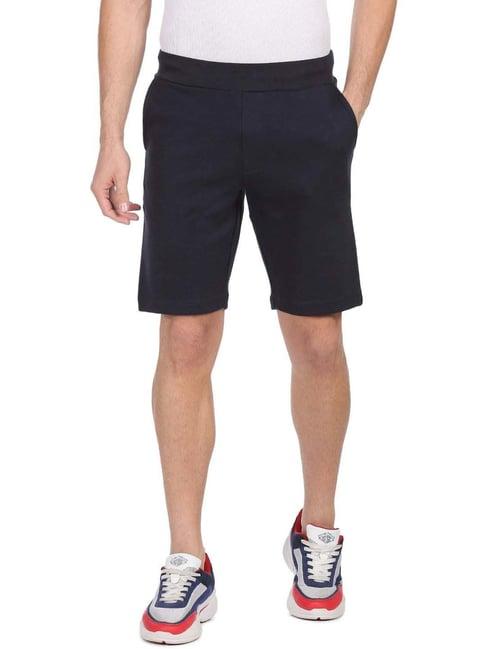 arrow sport navy regular fit shorts