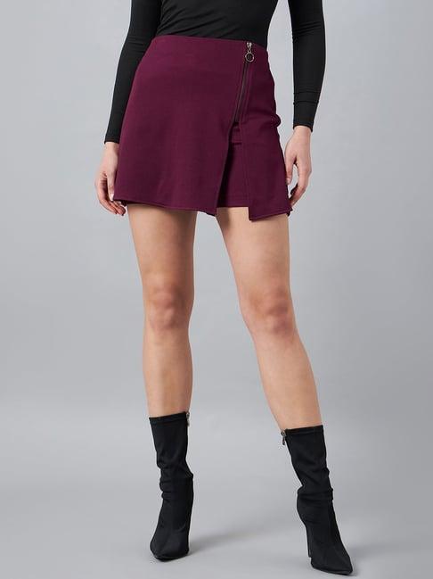 marie claire purple mini skort