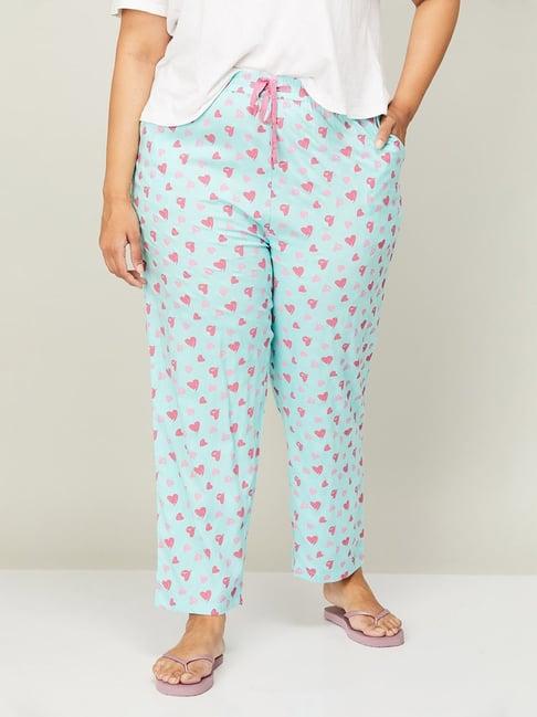 nexus by lifestyle plus size blue printed pyjamas