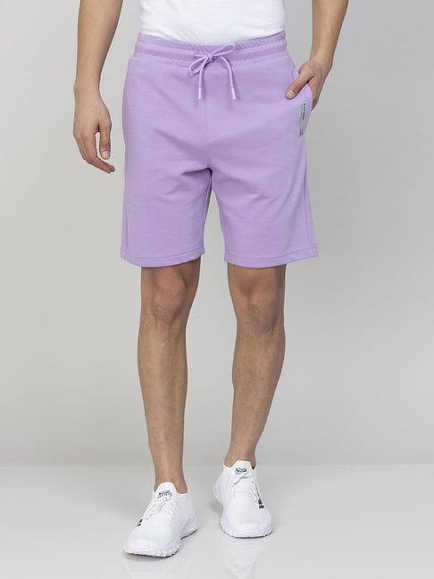 bossini lavender regular fit striped shorts