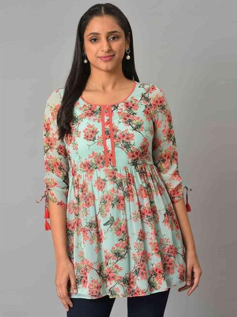 aurelia green floral print tunic