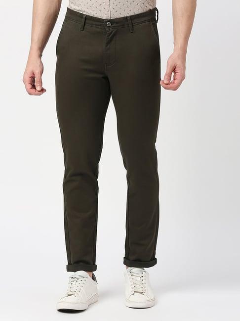 dragon hill olive slim fit flat front trousers