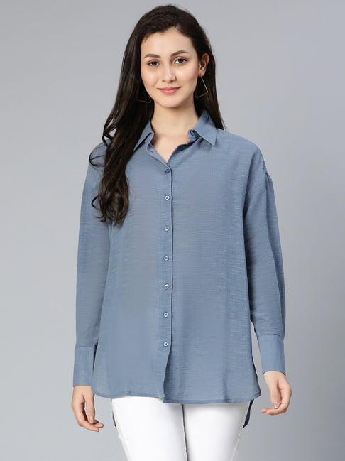 oxolloxo grey cotton regular fit shirt