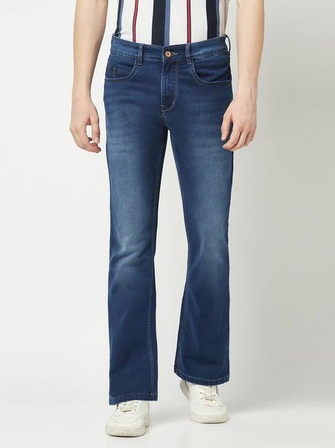 crimsoune club blue flare fit lightly washed jeans