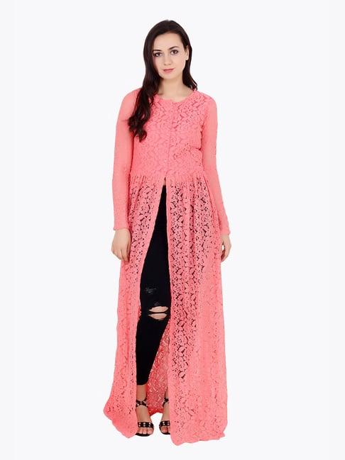 cation peach lace tunic