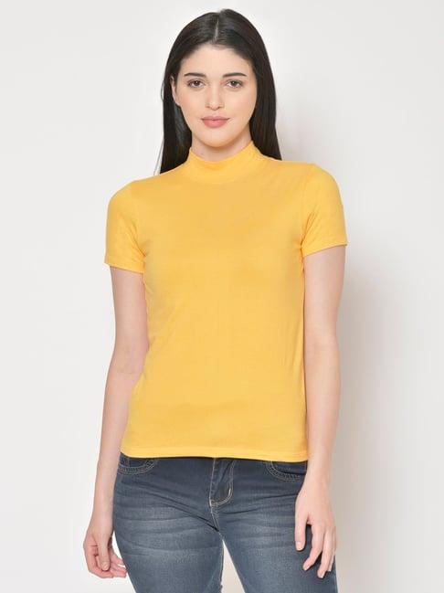 cation yellow t-shirt