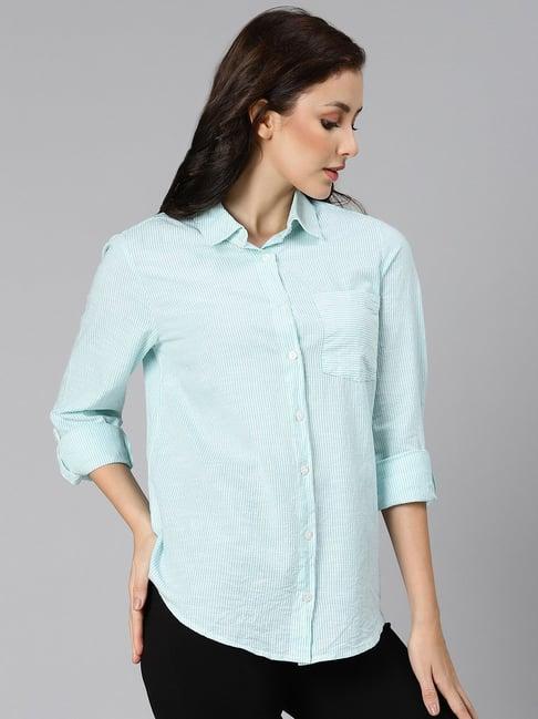 oxolloxo mint cotton striped shirt