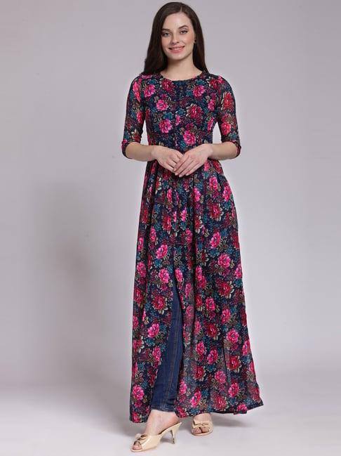 cation navy floral print tunic