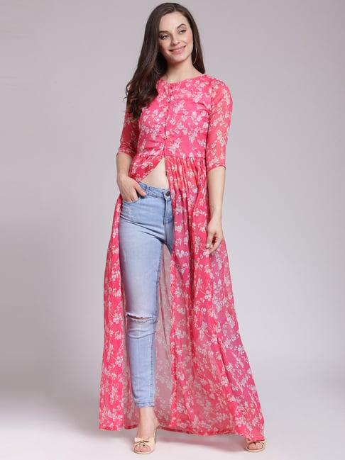 cation pink floral print tunic