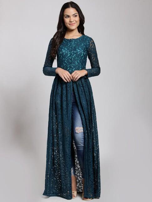 cation blue lace tunic