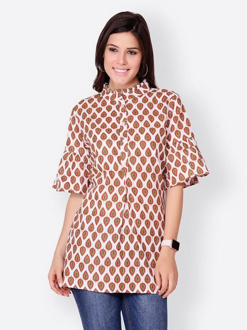 cation white printed tunic