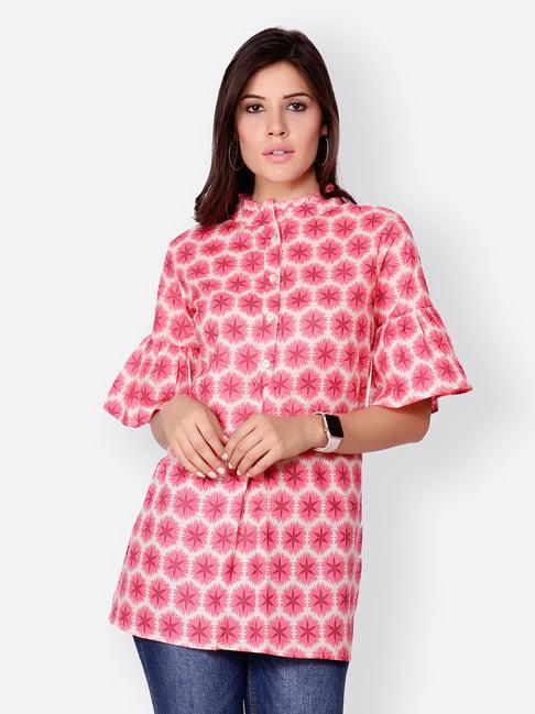 cation pink & white printed tunic