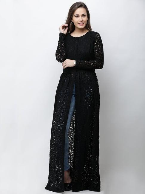 cation black lace tunic