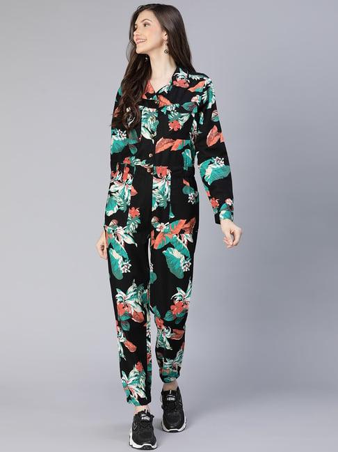 oxolloxo multicolor cotton floral print jumpsuit