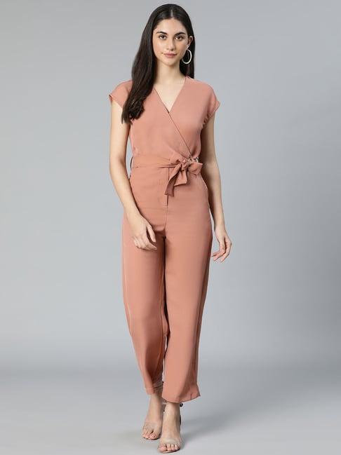 oxolloxo dusty pink maxi jumpsuit