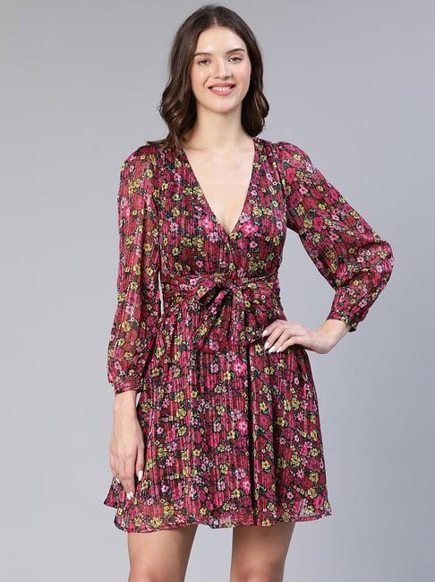 oxolloxo multicolor floral print wrap dress