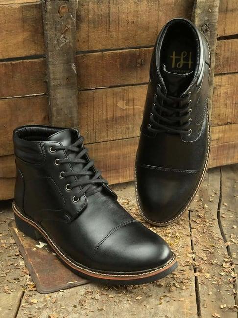 hydes n hues men's black derby boots