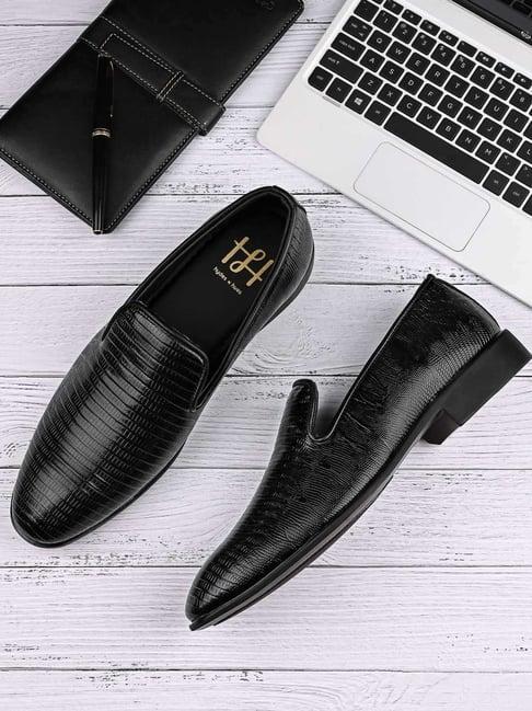 hydes n hues men's black formal loafers