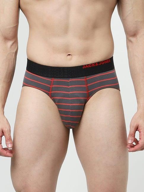 jack & jones grey regular fit striped briefs