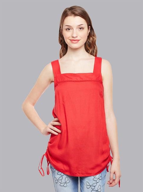 oxolloxo red viscose regular fit top