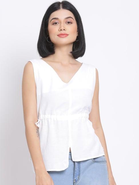 oxolloxo white cotton regular fit top