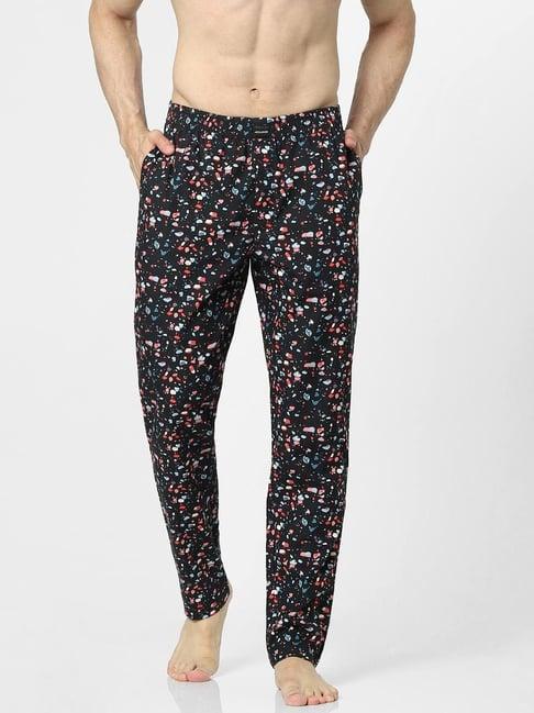 jack & jones black regular fit printed pyjamas