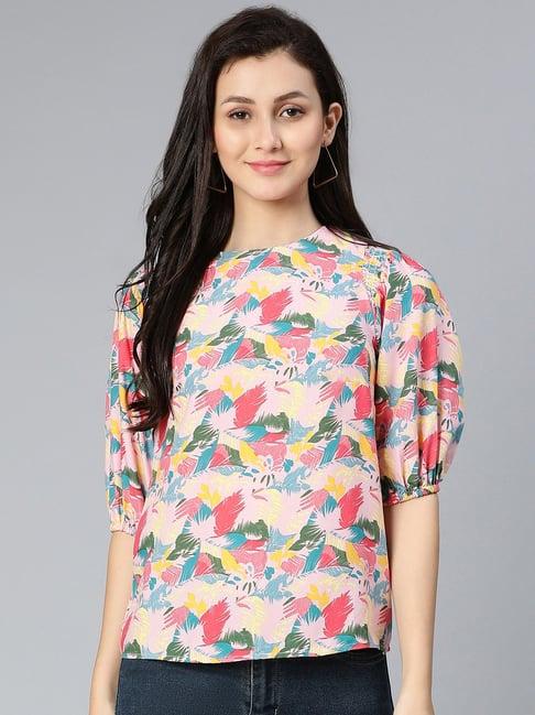 oxolloxo multicolor viscose printed top