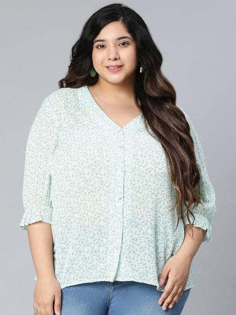 oxolloxo mint viscose floral print top