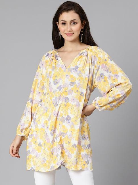 oxolloxo multicolor viscose floral print tunic