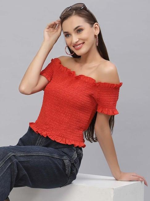 style quotient orange regular fit top