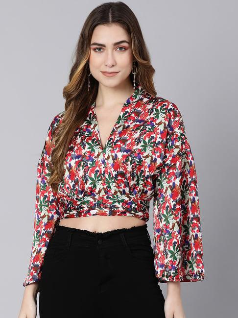 oxolloxo multicolor floral print crop top