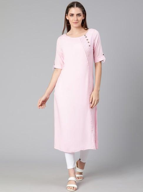 oxolloxo light pink viscose regular fit tunic