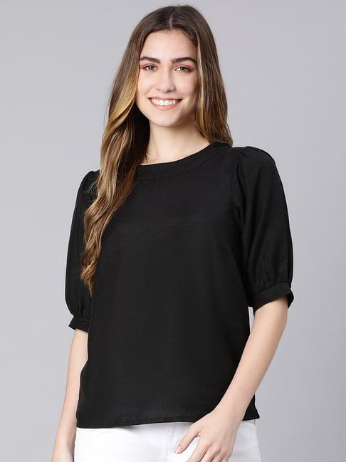 oxolloxo black cotton regular fit top